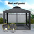 Instahut Gazebo Marquee 3m Outdoor Event Tent Camping Party Mesh Wall Canopy Grey | Outdoorium