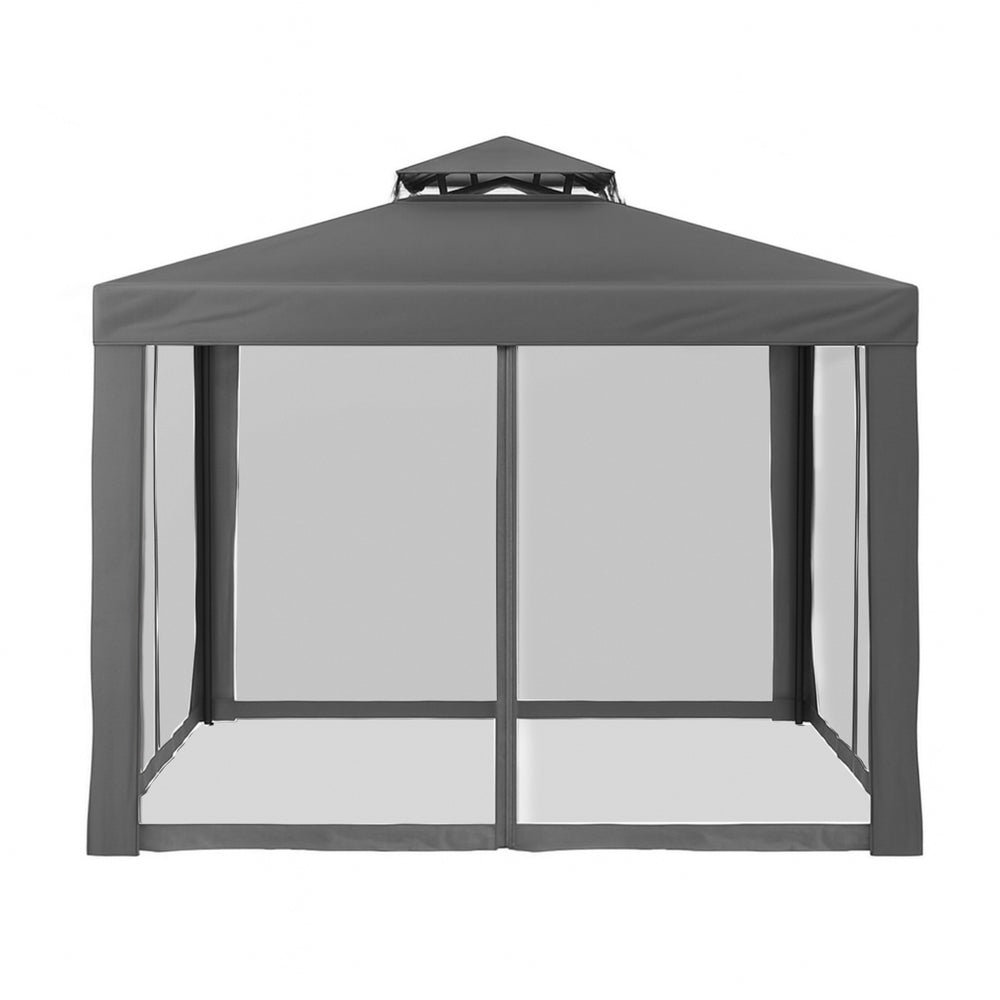 Instahut Gazebo Marquee 3m Outdoor Event Tent Camping Party Mesh Wall Canopy Grey | Outdoorium