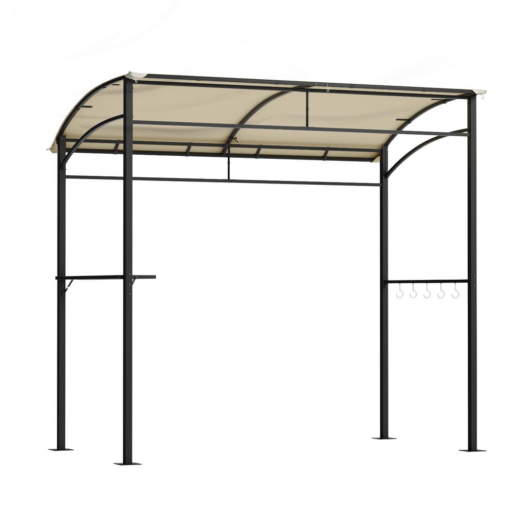 Instahut Gazebo Outdoor BBQ Grill Patio Garden Marquee Shade Shelter Shelf Hooks Beige - Outdoorium