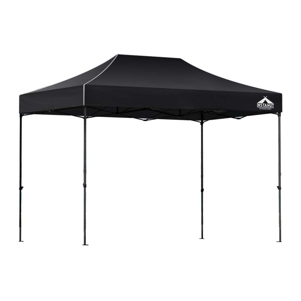 Instahut Gazebo Pop Up 3x4.5m w/Base Podx4 Marquee Folding Outdoor Wedding Camping Tent Shade Canopy Black - Outdoorium