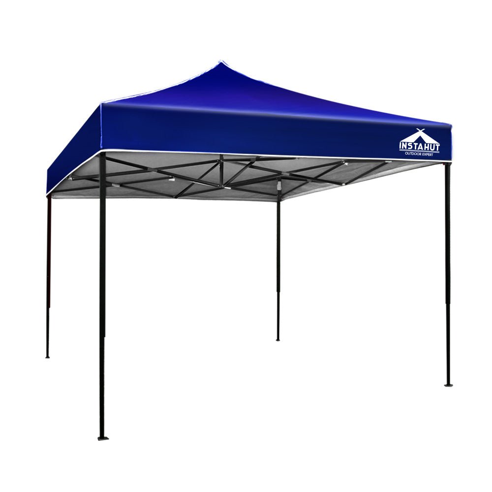 Instahut Gazebo Pop Up Marquee 3x3m Folding Tent Wedding Outdoor Camping Canopy Gazebos Shade Blue - Outdoorium