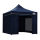 Instahut Gazebo Pop Up Marquee 3x3 Folding Tent Gazebos Camping 500D Oxford Navy | Outdoorium