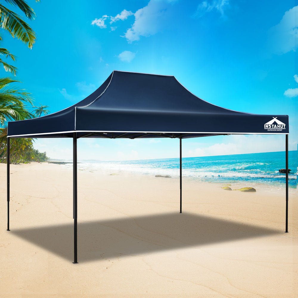 Instahut Gazebo Pop Up Marquee 3x4.5m Folding Tent Wedding Outdoor Camping Canopy Gazebos Shade Navy - Outdoorium