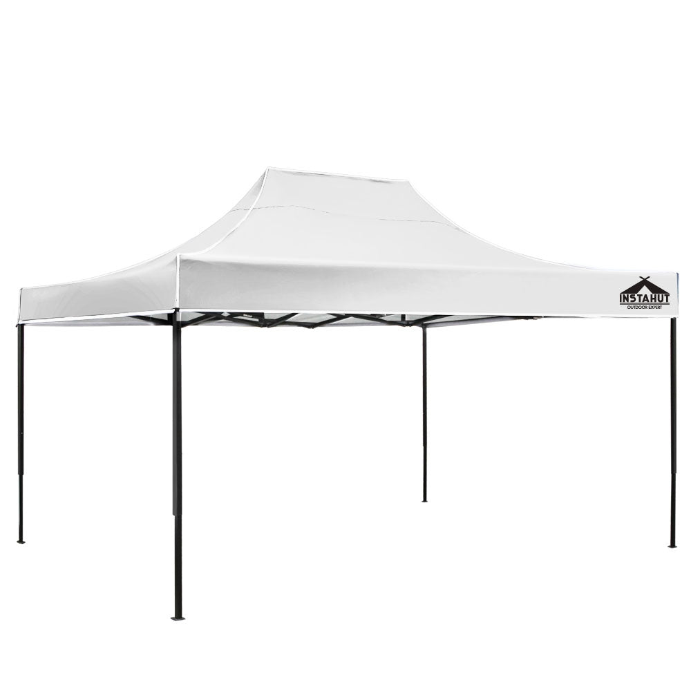 Instahut Gazebo Pop Up Marquee 3x4.5m Folding Tent Wedding Outdoor Camping Canopy Gazebos Shade White - Outdoorium