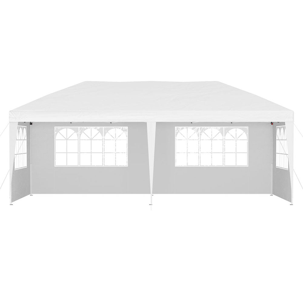 Instahut Gazebo Pop Up Marquee 3x6m Wedding Party Outdoor Camping Tent Canopy Side Wall White - Outdoorium