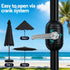 Instahut Outdoor Umbrella 2.9m Market Umbrella with Base String Light Black | Outdoorium