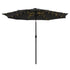 Instahut Outdoor Umbrella 2.9m Market Umbrella with String Light Tilt Black | Outdoorium