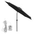 Instahut Outdoor Umbrella 2.9m Market Umbrella with String Light Tilt Black | Outdoorium
