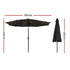 Instahut Outdoor Umbrella 2.9m Market Umbrella with String Light Tilt Black | Outdoorium