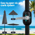 Instahut Outdoor Umbrella 2.9m Market Umbrella with String Light Tilt Charcoal Shade | Outdoorium