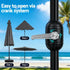 Instahut Outdoor Umbrella 2.9m Market Umbrella with String Light Tilt Charcoal Shade | Outdoorium