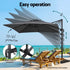 Instahut Outdoor Umbrella 3m Umbrellas Cantilever Stand Sun Roma 360 Degree Charcoal | Outdoorium