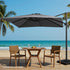 Instahut Outdoor Umbrella 3m Umbrellas Cantilever Stand Sun Roma 360 Degree Charcoal | Outdoorium