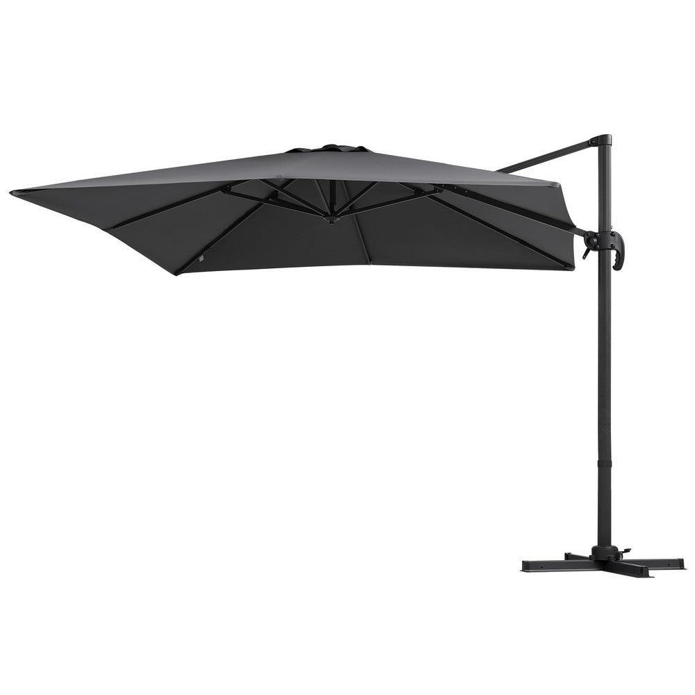 Instahut Outdoor Umbrella 3m Umbrellas Cantilever Stand Sun Roma 360 Degree Charcoal | Outdoorium