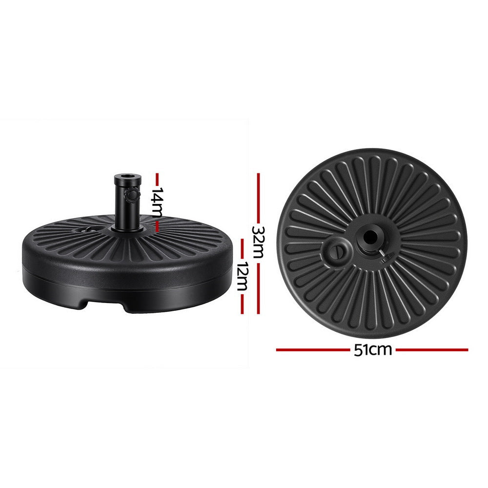 Instahut Outdoor Umbrella Base Weight Round Plastic Pole Holder 30 - 48mm Beach | Outdoorium