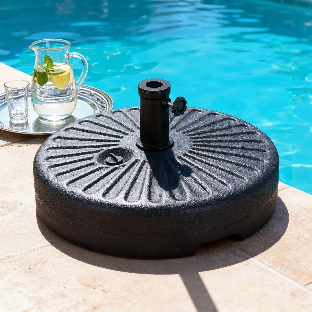 Instahut Outdoor Umbrella Base Weight Round Plastic Pole Holder 30 - 48mm Beach | Outdoorium