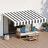 Instahut Retractable Folding Arm Awning Manual Sunshade 2.5Mx2M Grey White | Home & Garden > Shading > Awnings