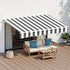 Instahut Retractable Folding Arm Awning Manual Sunshade 2.5Mx2M Grey White | Outdoorium