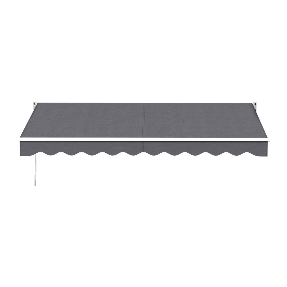 Instahut Retractable Folding Arm Awning Manual Sunshade 3.5M X 2.5M Grey | Home & Garden > Shading > Awnings