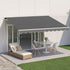 Instahut Retractable Folding Arm Awning Manual Sunshade 3.5M X 3M Grey | Home & Garden > Shading > Awnings