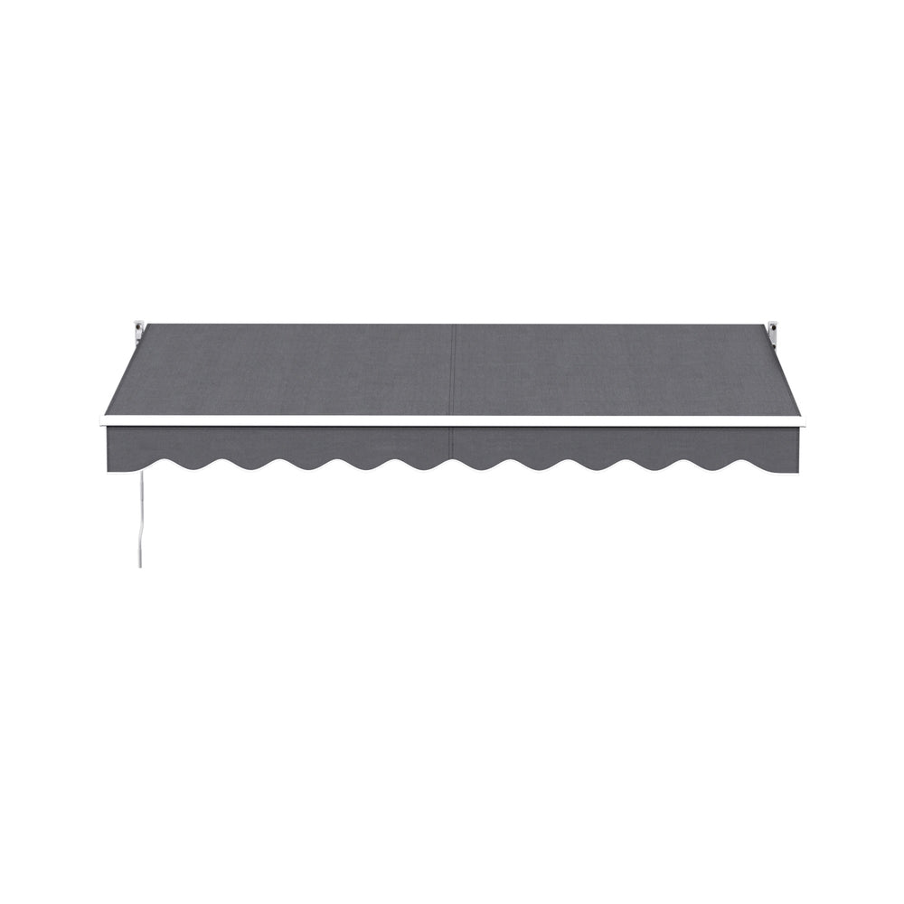 Instahut Retractable Folding Arm Awning Manual Sunshade 3M X 2M Grey | Outdoorium