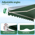 Instahut Retractable Folding Arm Awning Manual Sunshade 5Mx3M Dark Green | Home & Garden > Shading > Awnings