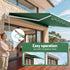 Instahut Retractable Folding Arm Awning Manual Sunshade 5Mx3M Dark Green | Home & Garden > Shading > Awnings