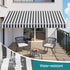 Instahut Retractable Folding Arm Awning Manual Sunshade 5Mx3M Grey White | Outdoorium
