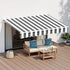 Instahut Retractable Folding Arm Awning Motorised Sunshade 2.5Mx2M Grey White | Outdoorium