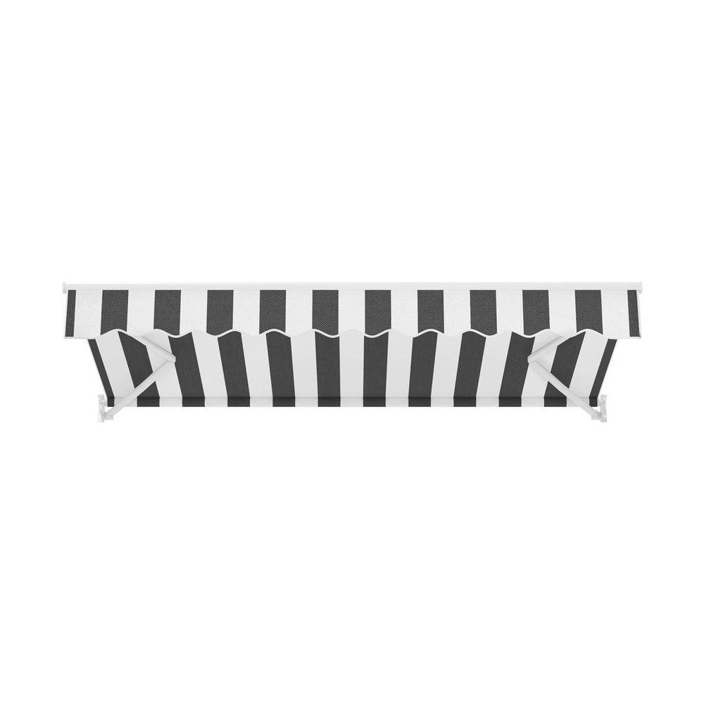 Instahut Retractable Folding Arm Awning Motorised Sunshade 2.5Mx2M Grey White | Outdoorium