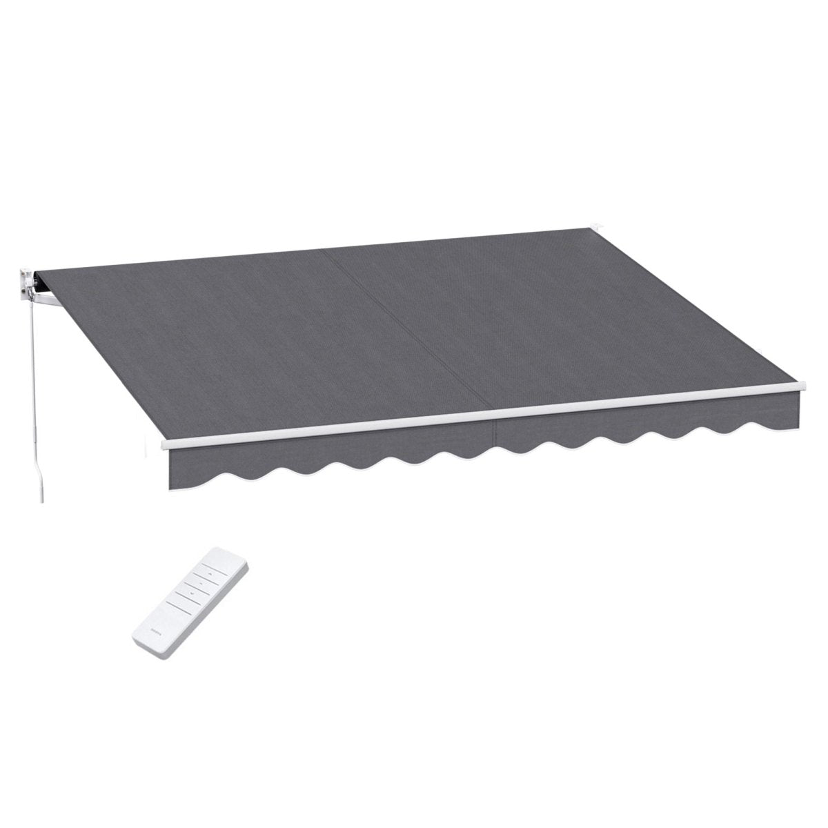 Instahut Retractable Folding Arm Awning Motorised Sunshade 3.5M X 3M Grey | Home & Garden > Shading > Awnings