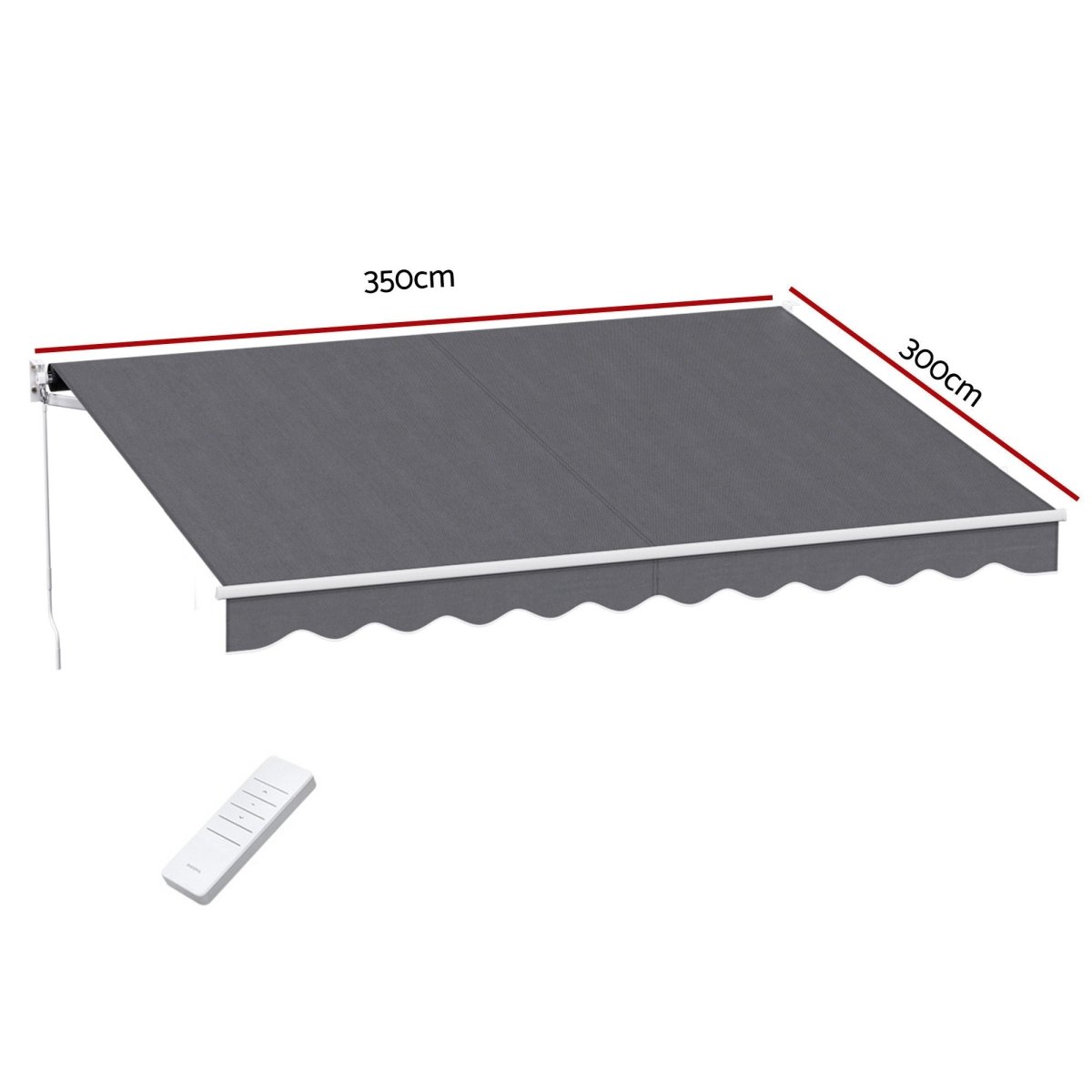 Instahut Retractable Folding Arm Awning Motorised Sunshade 3.5M X 3M Grey | Home & Garden > Shading > Awnings