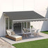 Instahut Retractable Folding Arm Awning Motorised Sunshade 3.5M X 3M Grey | Home & Garden > Shading > Awnings
