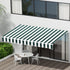 Instahut Retractable Folding Arm Awning Motorised Sunshade 3Mx2.5M Green White | Outdoorium