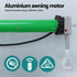 Instahut Retractable Folding Arm Awning Motorised Sunshade 3Mx2.5M Grey White - Outdoorium