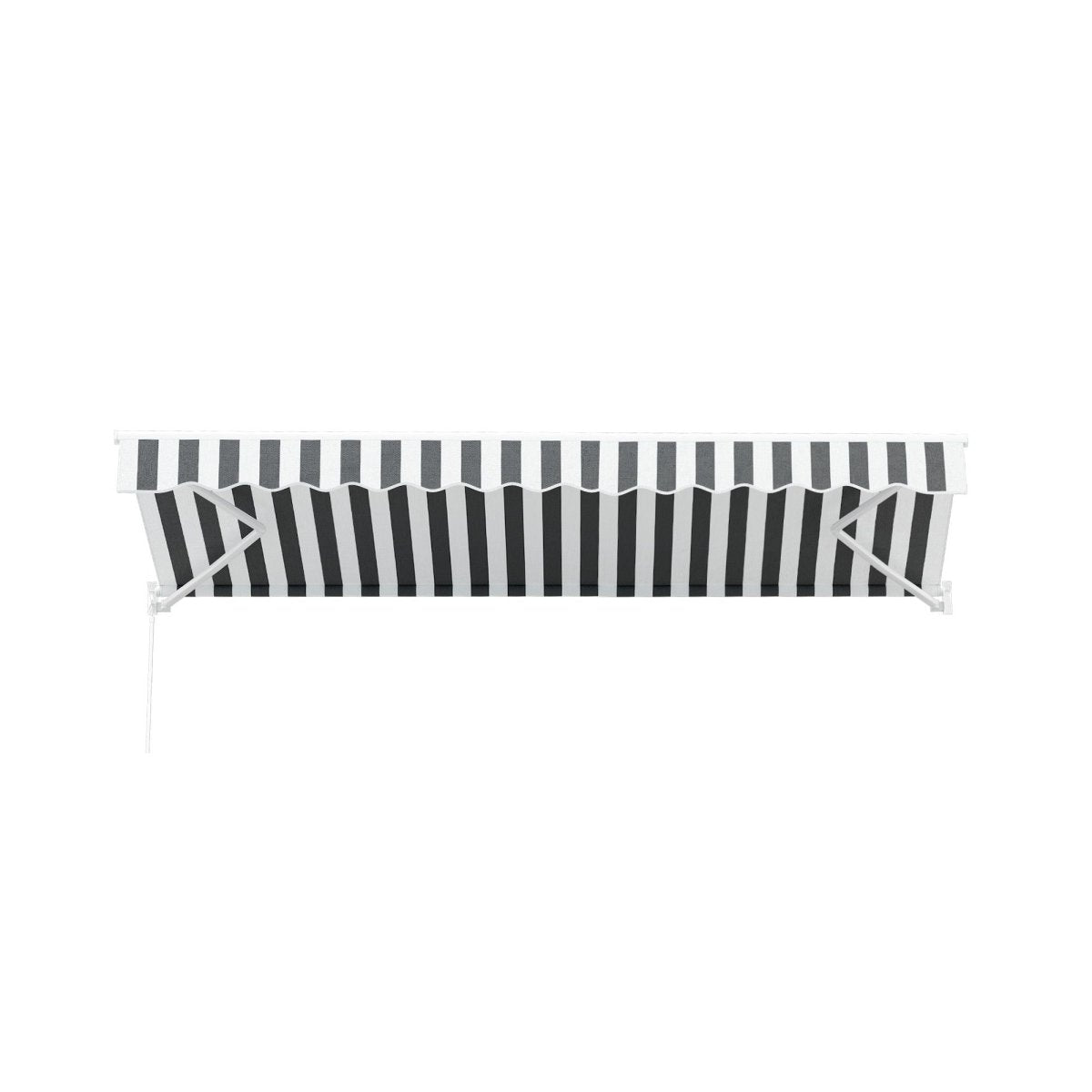Instahut Retractable Folding Arm Awning Motorised Sunshade 4.5Mx3M Grey White | Home & Garden > Shading > Awnings