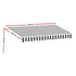 Instahut Retractable Folding Arm Awning Motorised Sunshade 4Mx3M Grey White - Outdoorium