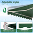 Instahut Retractable Folding Arm Awning Motorised Sunshade 5Mx3M Dark Green | Home & Garden > Shading > Awnings