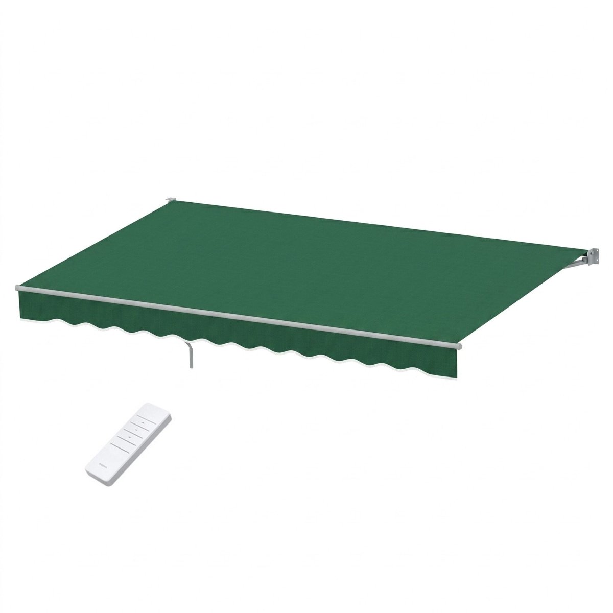 Instahut Retractable Folding Arm Awning Motorised Sunshade 5Mx3M Dark Green | Home & Garden > Shading > Awnings
