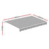 Instahut Retractable Folding Arm Awning Motorised Sunshade 5Mx3M Grey White | Outdoorium