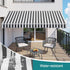 Instahut Retractable Folding Arm Awning Motorised Sunshade 5Mx3M Grey White | Outdoorium