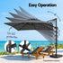 Instahut Roma 3m Cantilever Umbrella with Base - Charcoal – product gallery image 5