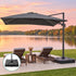 Instahut Roma 3m charcoal cantilever outdoor umbrella and base