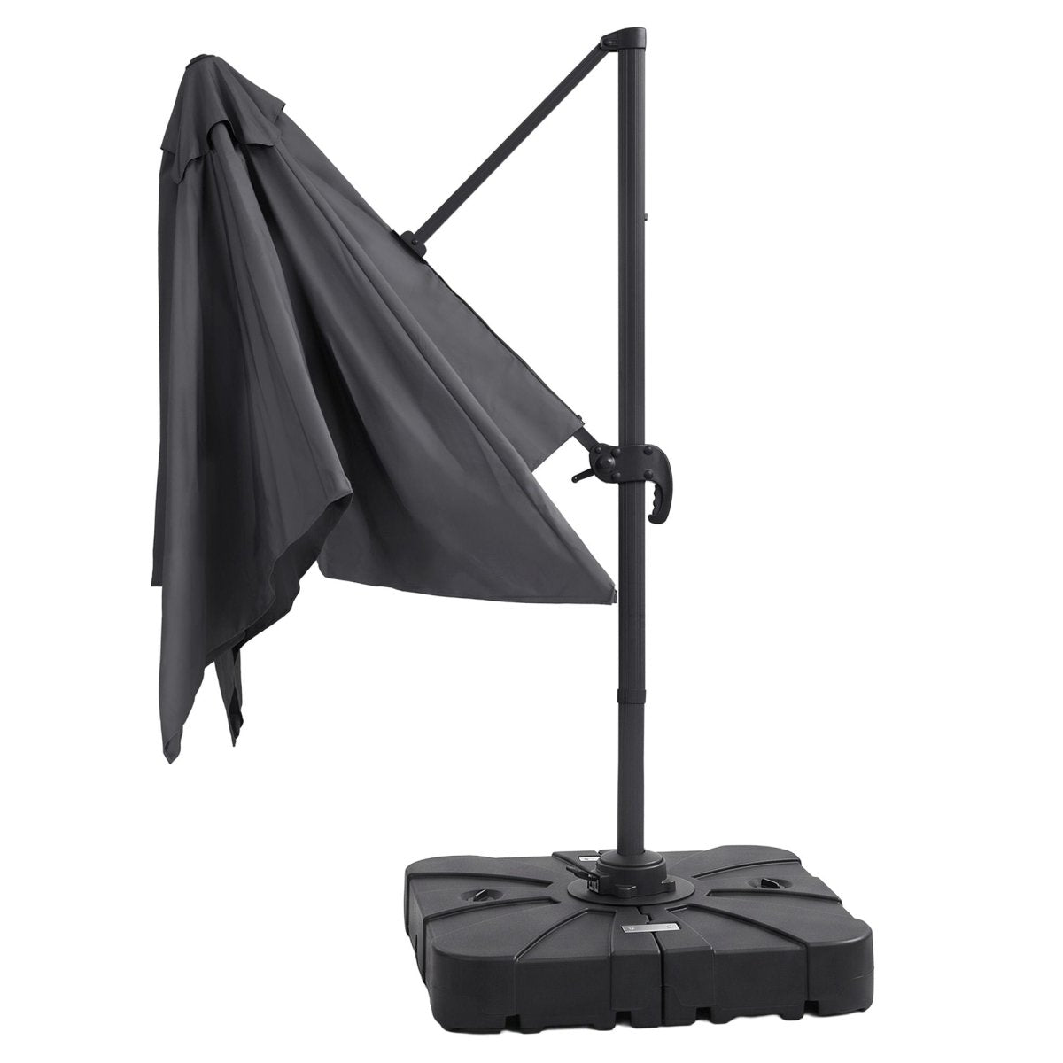 Instahut Roma 3m Cantilever Umbrella with Base - Charcoal – product gallery image 4