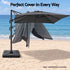 Instahut Roma 3m Cantilever Umbrella with Base - Charcoal – product gallery image 6