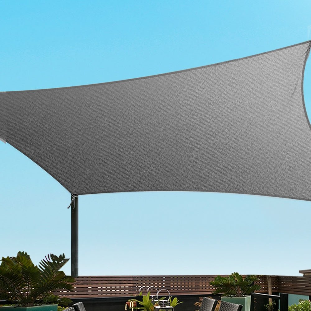 Instahut Shade Sail Cloth Shadecloth Square Sun Canopy 5x6m - Outdoorium