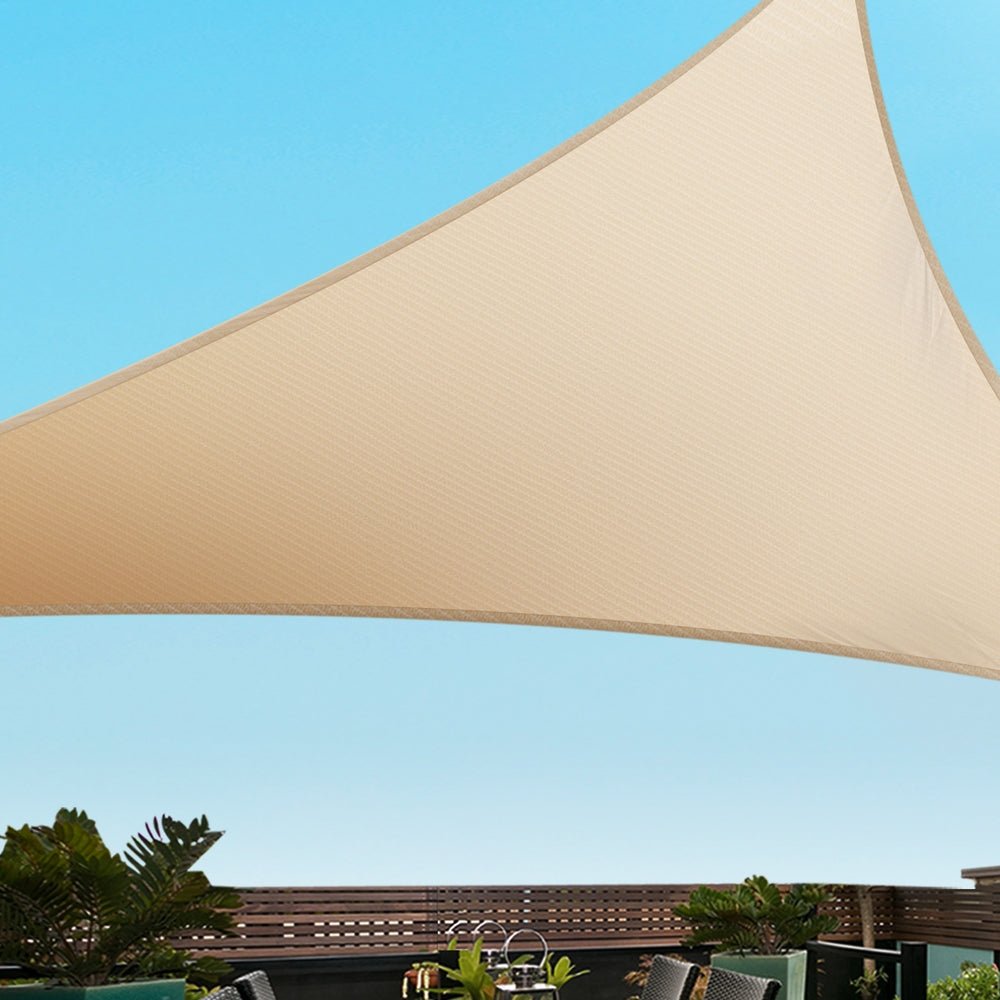 Instahut Shade Sail Cloth Shadecloth Triangle Sun Canopy 3.6x3.6x3.6M - Outdoorium