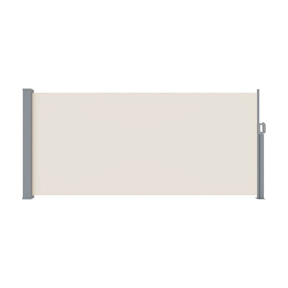 Instahut Side Awning Sun Shade Outdoor Blinds Retractable Screen 1.4X3M Cream | Outdoorium