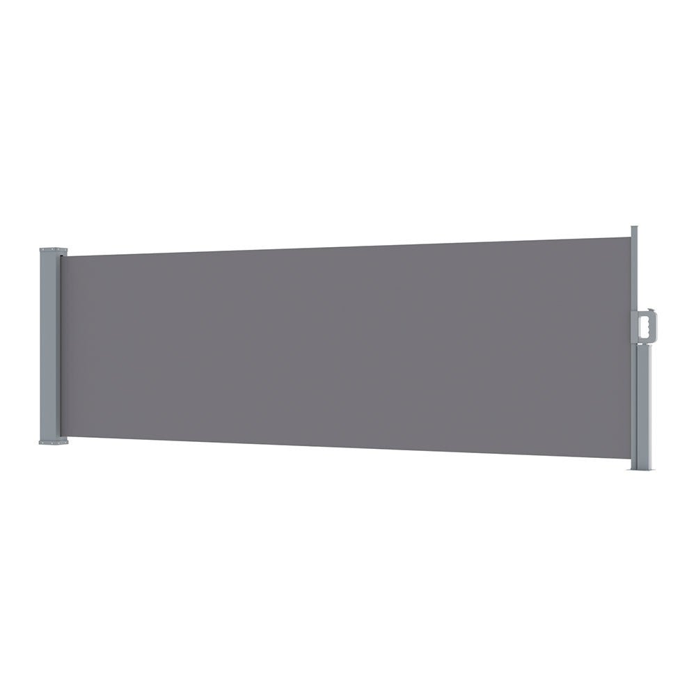 Instahut Side Awning Sun Shade Outdoor Blinds Retractable Screen 1X3M Grey - Outdoorium