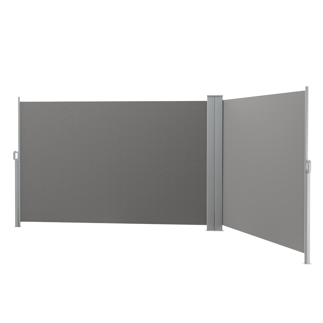 Instahut Side Awning Sun Shade Outdoor Retractable Privacy Screen 1.8X6M Grey - Outdoorium